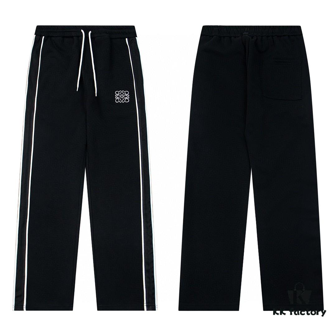 6931a0b2ccd8ab3d7af948ca LOEWE New Arrival Letter Embroidered Woven Straight Sweatpants Unisex Casual Trousers