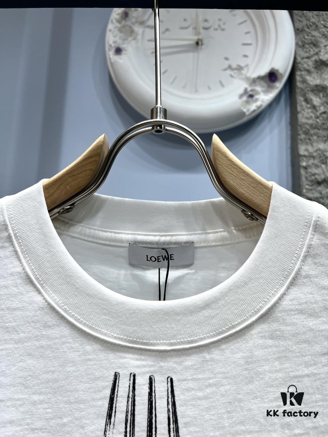 6931a0b2ccd8ab3d7af948cc Loewe Printed Feather Short-Sleeve T-Shirt