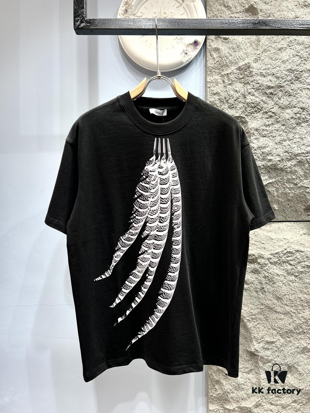 6931a0b2ccd8ab3d7af948d4 Loewe Printed Feather Short-Sleeve T-Shirt