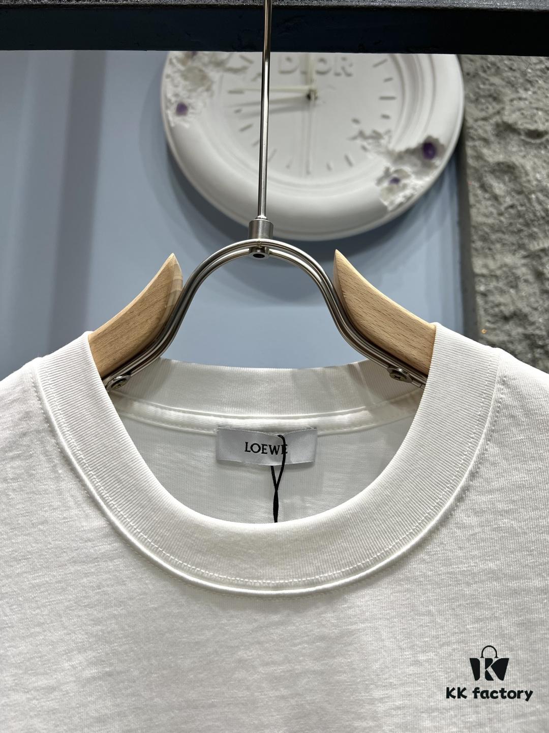 6931a0b3ccd8ab3d7af948de Loewe Embroidered Minimal Logo Short-Sleeve T-Shirt