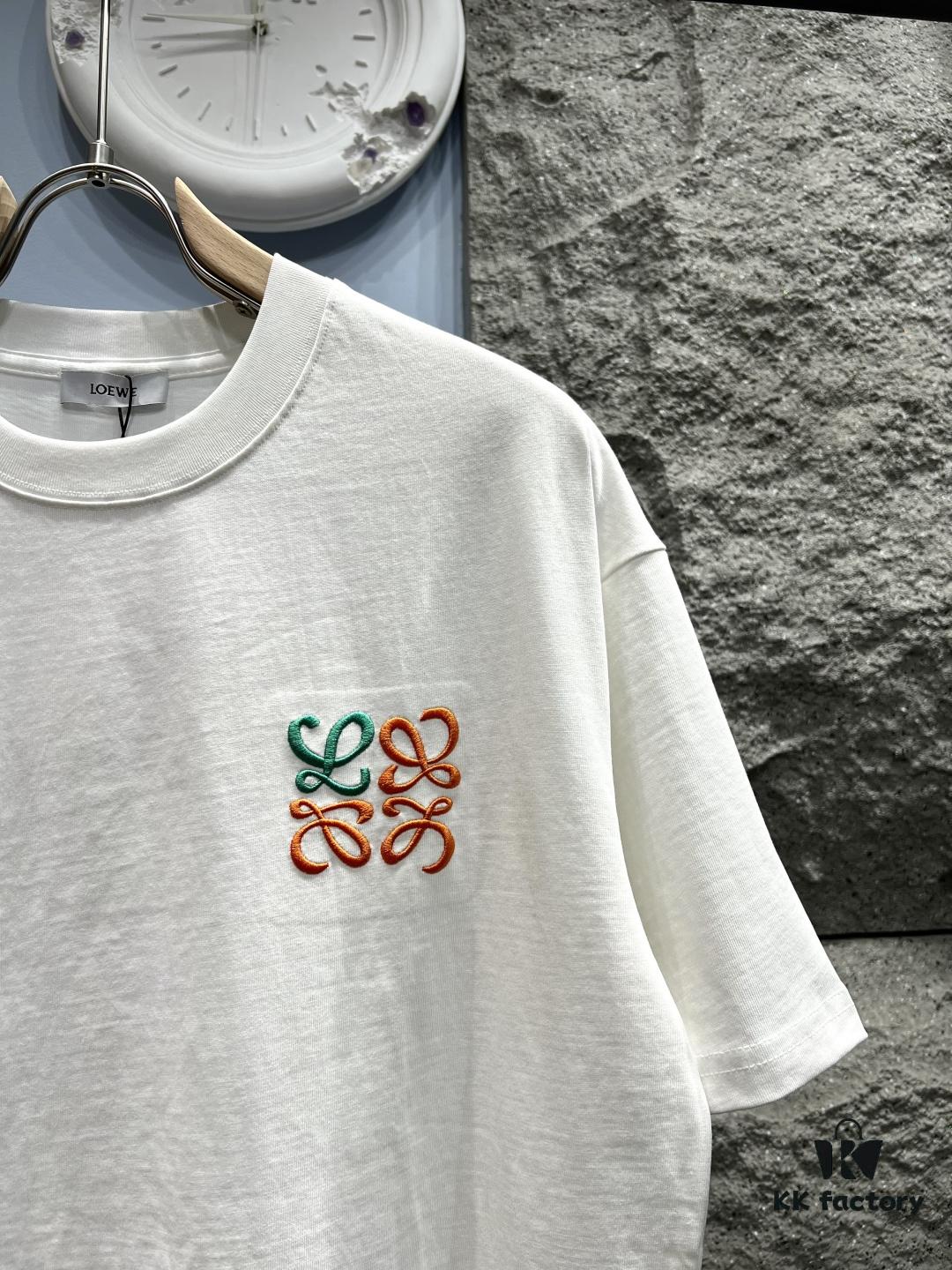 6931a0b3ccd8ab3d7af948df Loewe Embroidered Minimal Logo Short-Sleeve T-Shirt