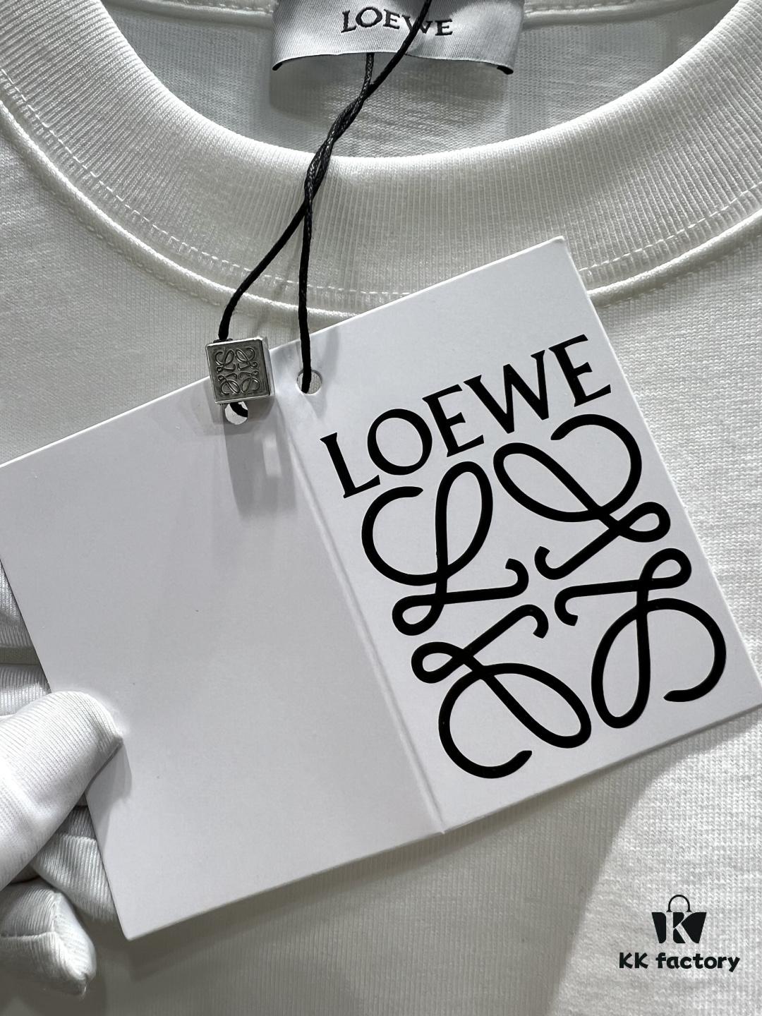 6931a0b3ccd8ab3d7af948e1 Loewe Embroidered Minimal Logo Short-Sleeve T-Shirt