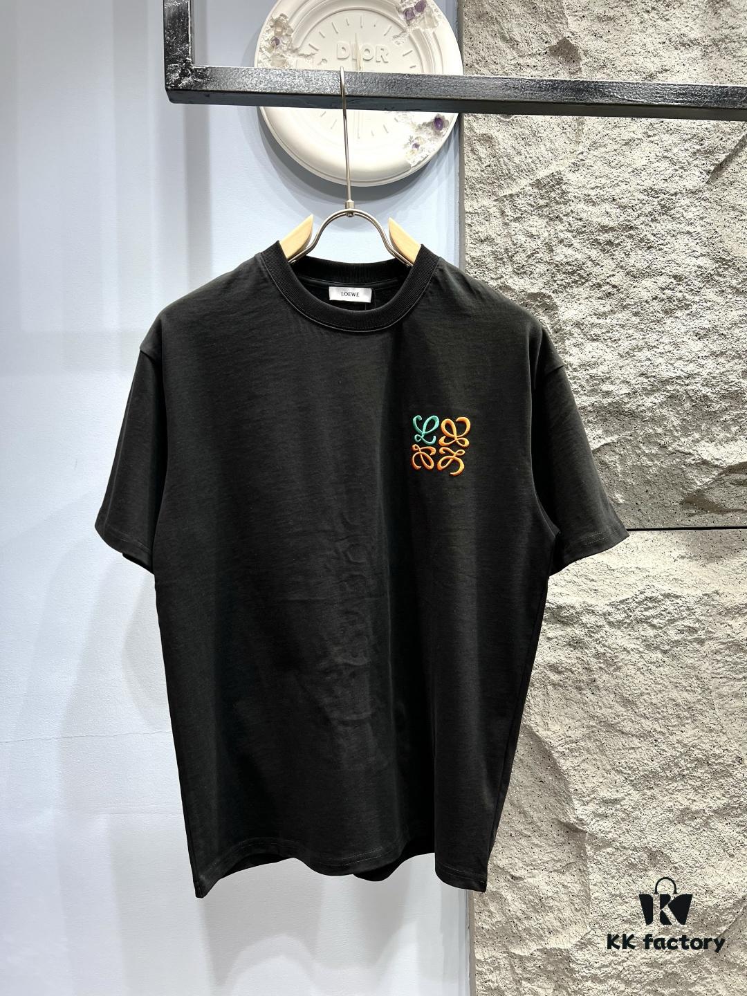 6931a0b3ccd8ab3d7af948e6 Loewe Embroidered Minimal Logo Short Sleeve T-Shirt