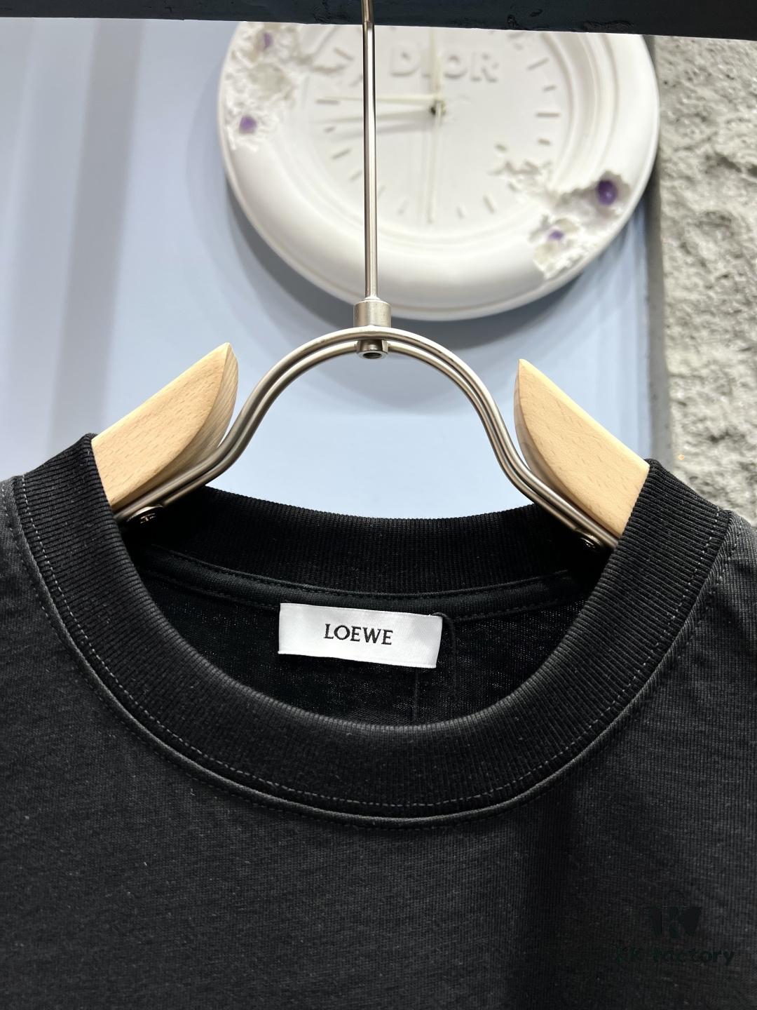 6931a0b3ccd8ab3d7af948e7 Loewe Embroidered Minimal Logo Short Sleeve T-Shirt