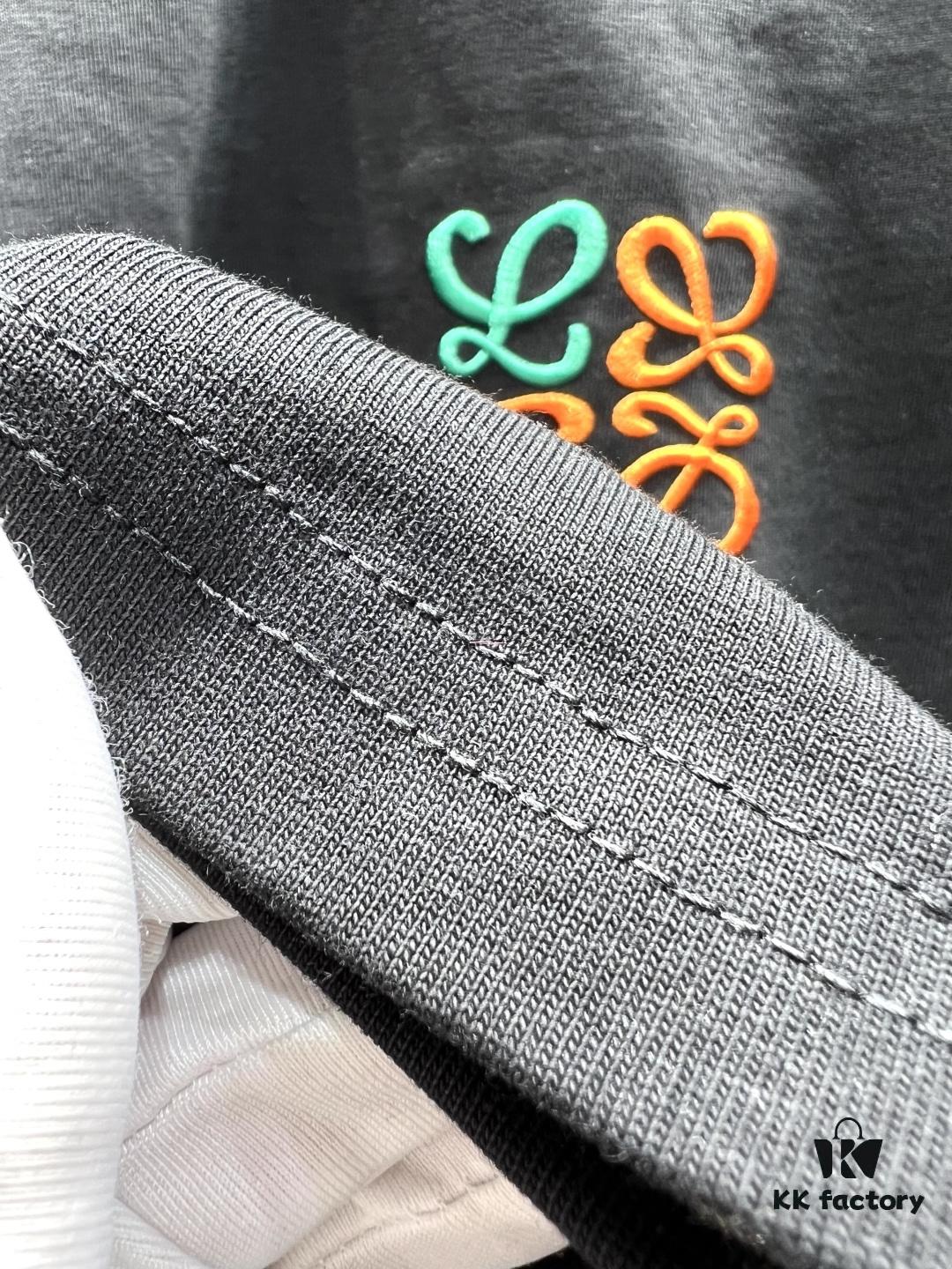 6931a0b3ccd8ab3d7af948e9 Loewe Embroidered Minimal Logo Short Sleeve T-Shirt