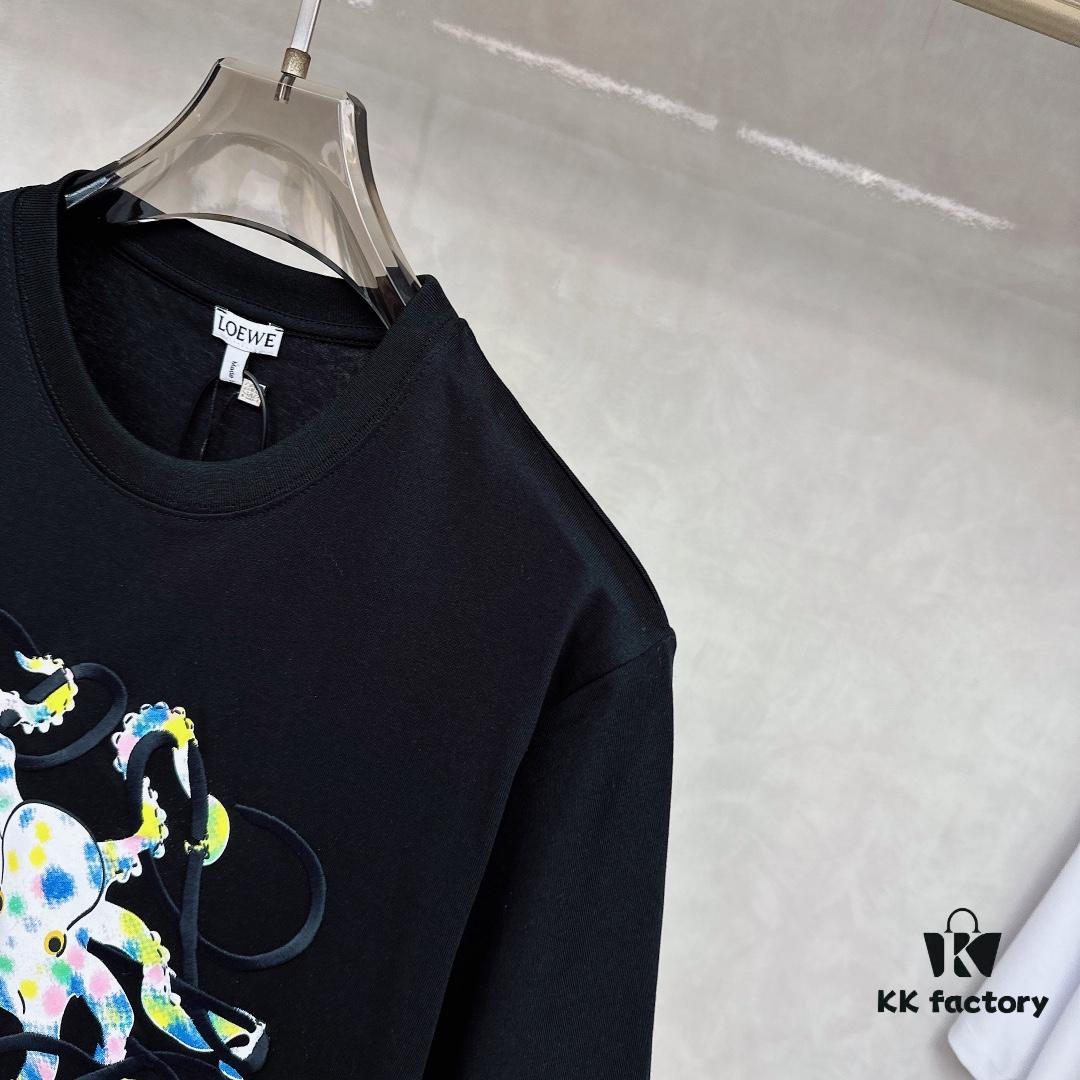 6931a0b4ccd8ab3d7af948fa LOEWE Octopus Embroidered Short Sleeve T-Shirt