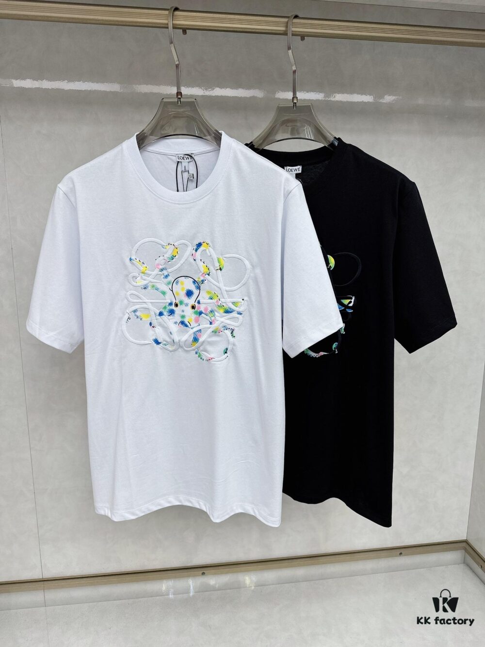6931a0b5ccd8ab3d7af94901 LOEWE Octopus Embroidered Short-Sleeve T-Shirt
