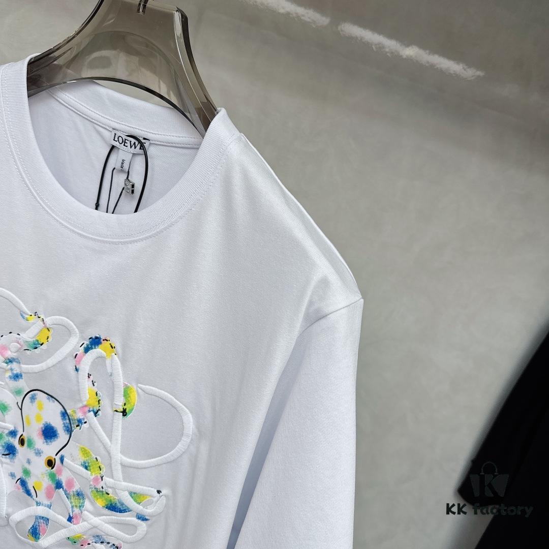 6931a0b5ccd8ab3d7af94904 LOEWE Octopus Embroidered Short-Sleeve T-Shirt