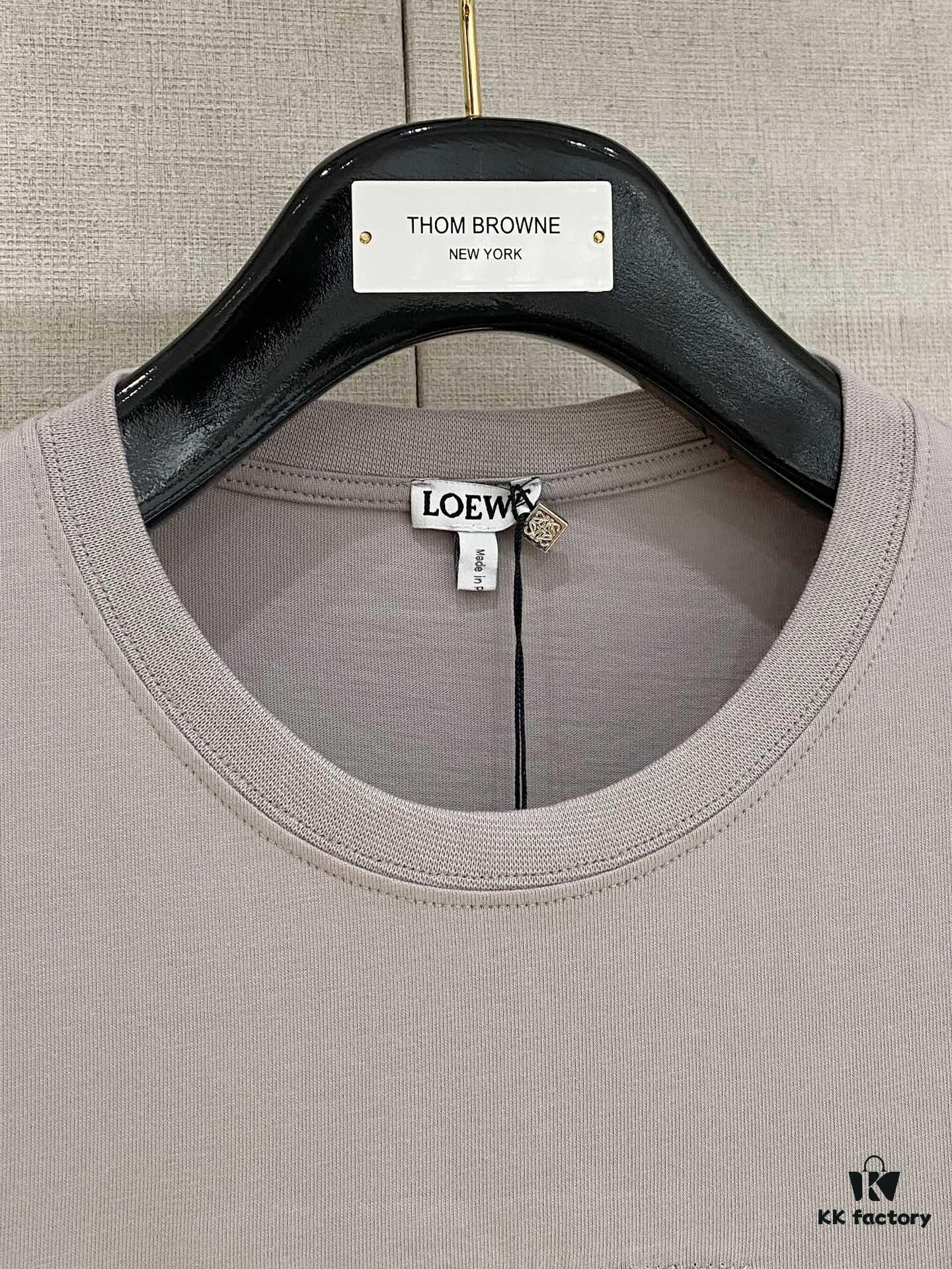 6931a0b6ccd8ab3d7af94917 Loewe 2025 New Arrival Short Sleeve T-Shirt, Stylish and Minimalist Design with Embroidered Logo on Chest, Cotton Fabric for Comfort and Structure