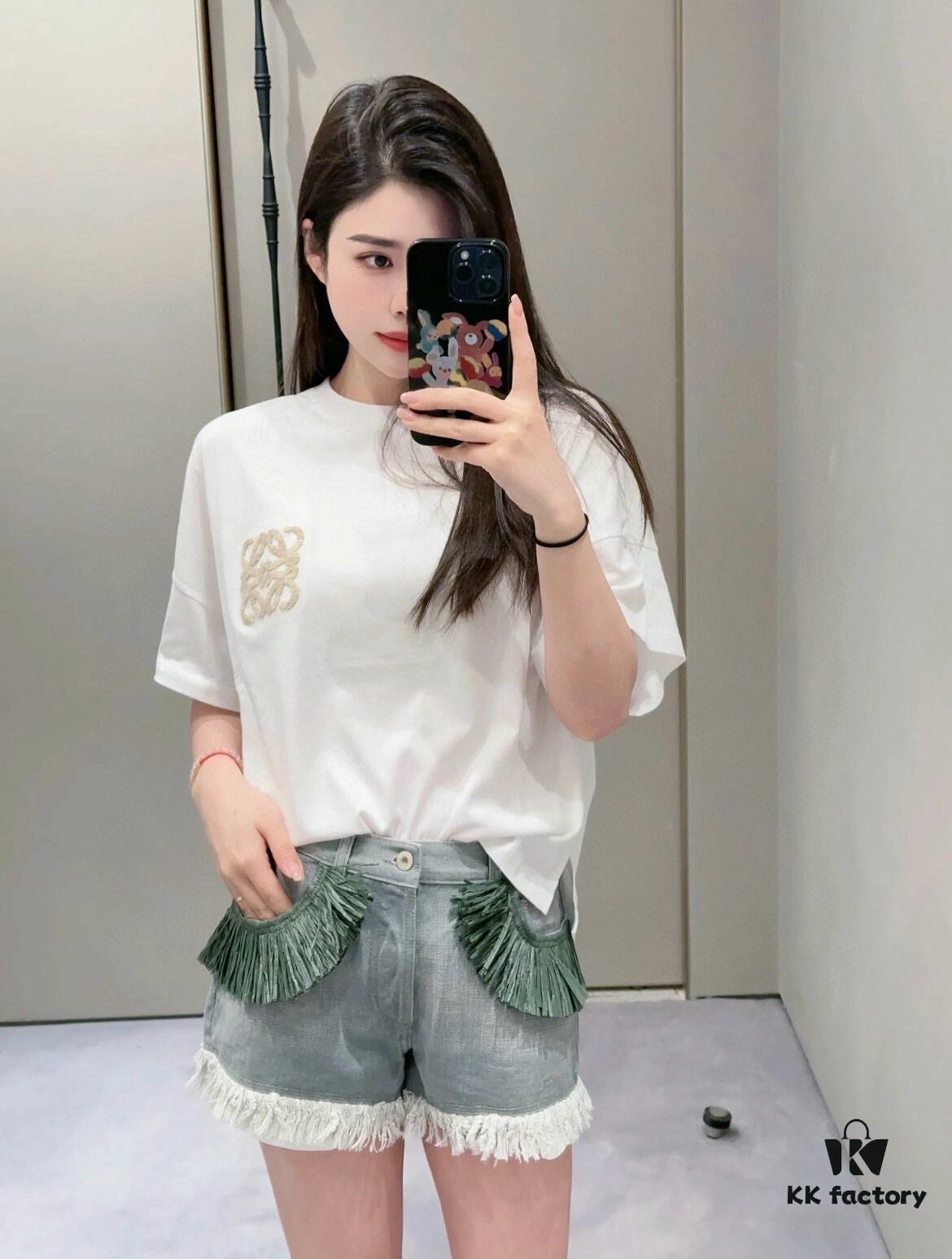 6931a0bbccd8ab3d7af94988 LOEWE Towel Embroidery Short Sleeve T-Shirt