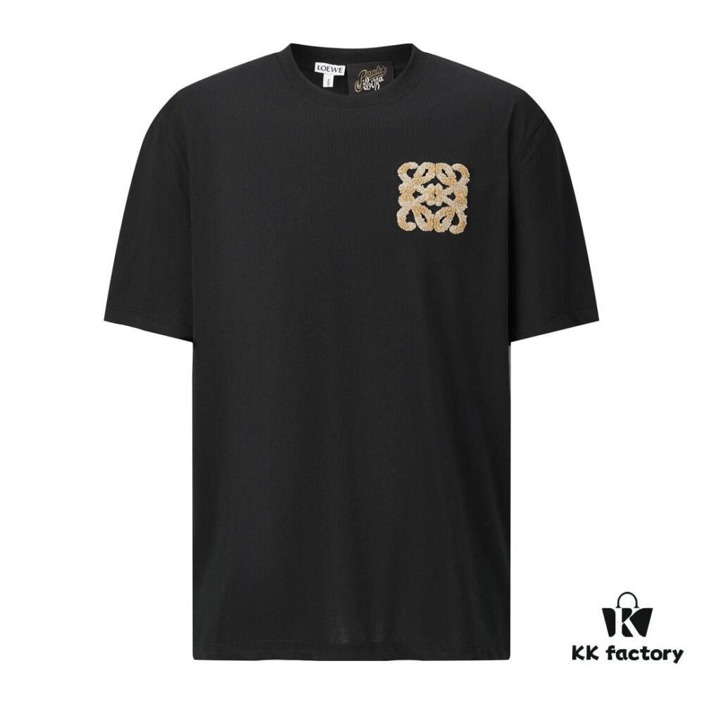 6931a0bcccd8ab3d7af9499f LOEWE Terry Embroidered Short-Sleeve T-Shirt