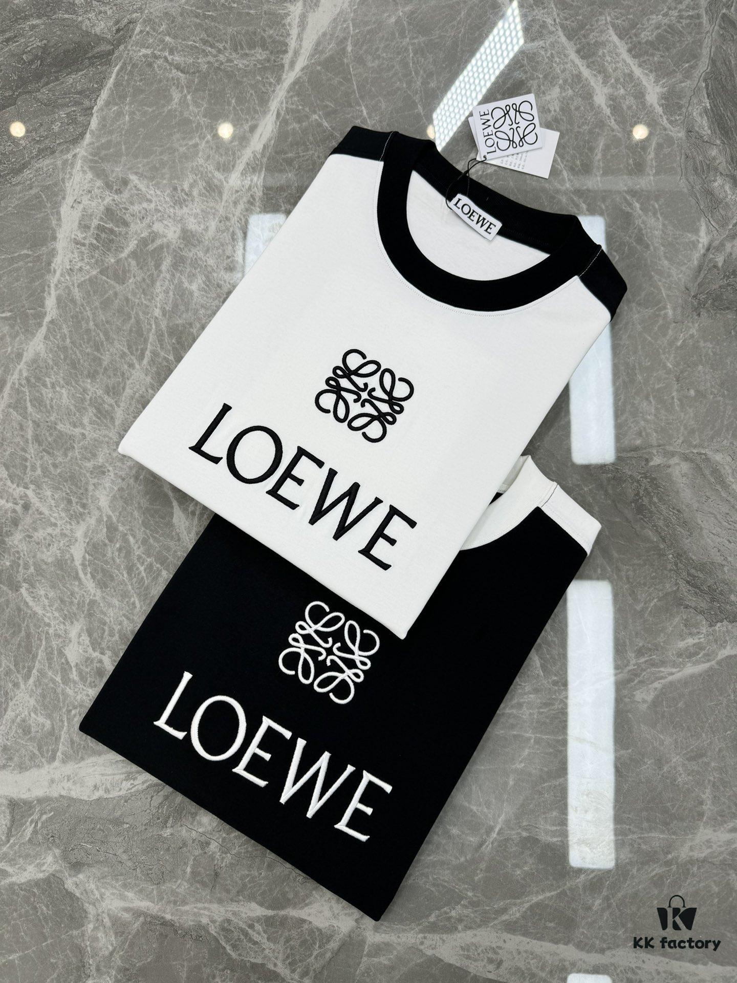 6931a0c8ccd8ab3d7af94a85 Loewe New 25s Unisex T-Shirt, Patchwork Design, Color-Blocked, 280g Premium Cotton Fabric, Soft and Comfortable, 3D Embroidery on Chest, Stylish and Unique, Original Customization with Complete Triple Labels