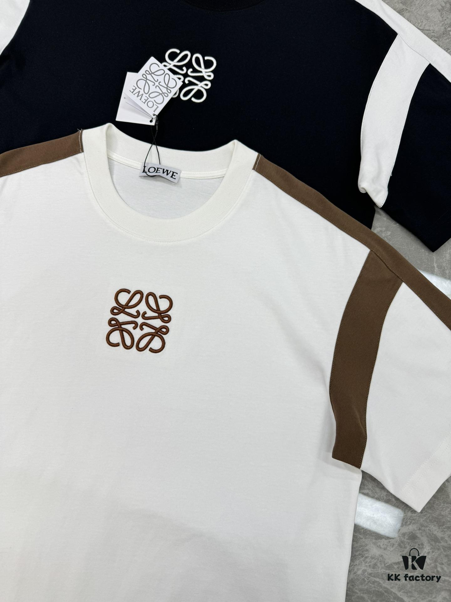 6931a0c8ccd8ab3d7af94a8b Loewe 25s New Arrival T-Shirt, Unisex, Panel Design, Color-Block Style, 280g Premium Cotton Fabric, Soft and Comfortable, 3D Embroidered Logo on Chest, Fashionable and Unique, Original Customized Version with Complete Triple Labels, Perfect for Men and Women