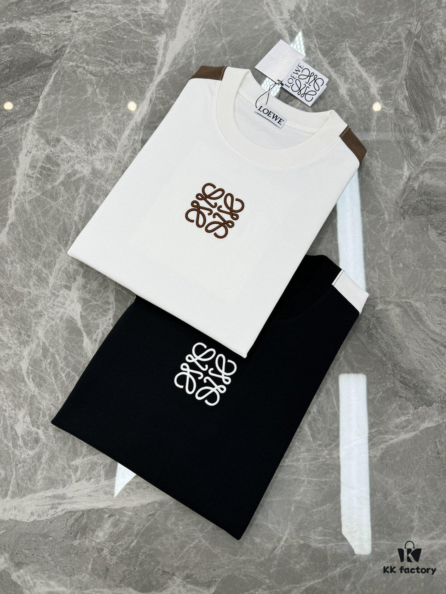 6931a0c8ccd8ab3d7af94a8e Loewe 25s New Arrival T-Shirt, Unisex, Panel Design, Color-Block Style, 280g Premium Cotton Fabric, Soft and Comfortable, 3D Embroidered Logo on Chest, Fashionable and Unique, Original Customized Version with Complete Triple Labels, Perfect for Men and Women