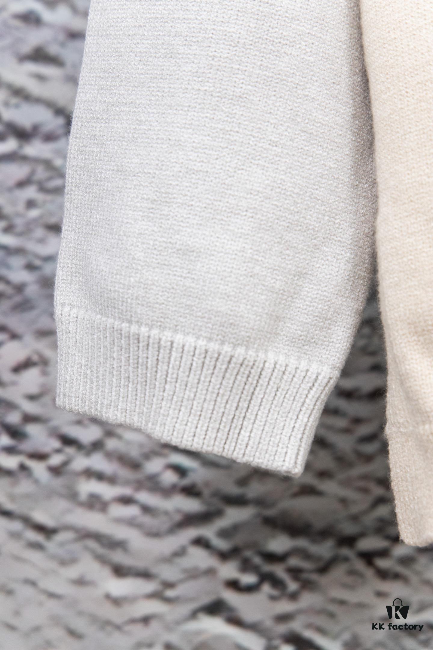 6931a0c9ccd8ab3d7af94aa9 New Loewe Colorblock Embroidered Collar Preppy Polo Knit Sweater with Slits