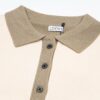 New Loewe Colorblock Embroidered Collar Preppy Polo Knit Sweater with Side Slits