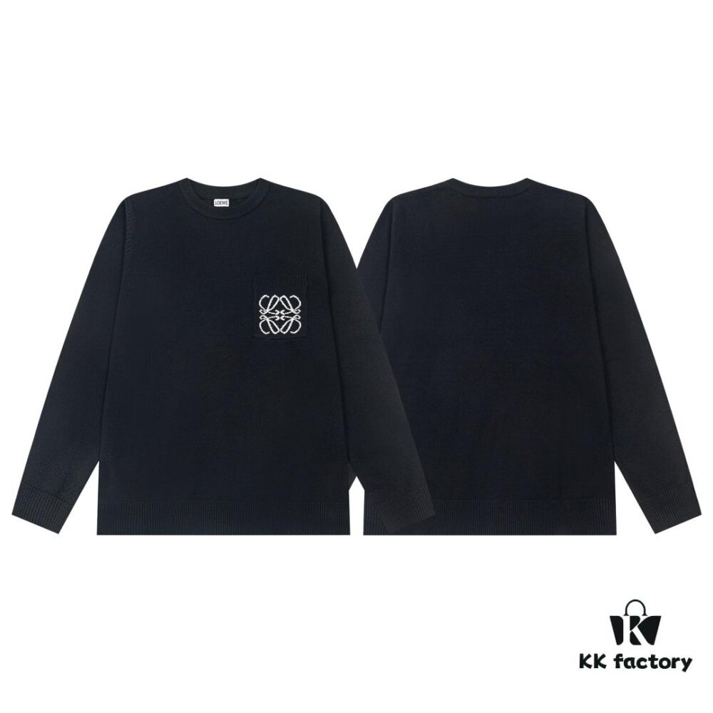 6931a0cbccd8ab3d7af94ac1 Loewe New Autumn-Winter Jacquard Pocket Knit Pullover Hoodie