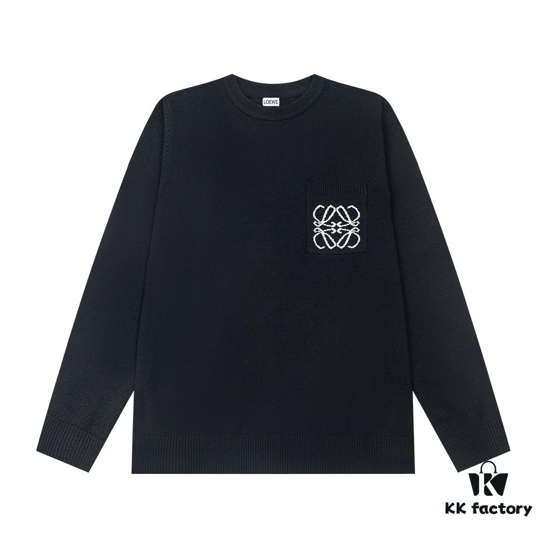 6931a0cbccd8ab3d7af94ac2 Loewe New Autumn-Winter Jacquard Pocket Knit Pullover Hoodie