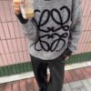 6931a0cdccd8ab3d7af94aea New LOEWE 22SS Exquisite Heather Gray Jacquard Crewneck Sweater Y002