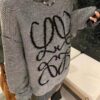 6931a0cdccd8ab3d7af94aec New LOEWE 22SS Exquisite Heather Gray Jacquard Crewneck Sweater Y002