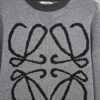 6931a0cdccd8ab3d7af94af1 New LOEWE 22SS Beautiful Heather Gray Jacquard Crew Neck Sweater Y002