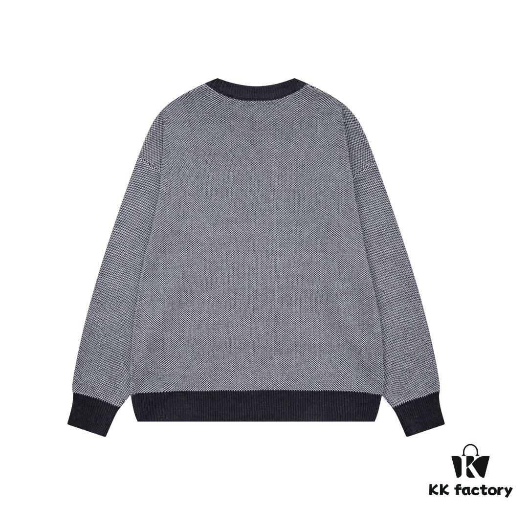 6931a0cdccd8ab3d7af94afa New LOEWE 22SS Exquisite Heather Gray Jacquard Crew Neck Sweater Y002
