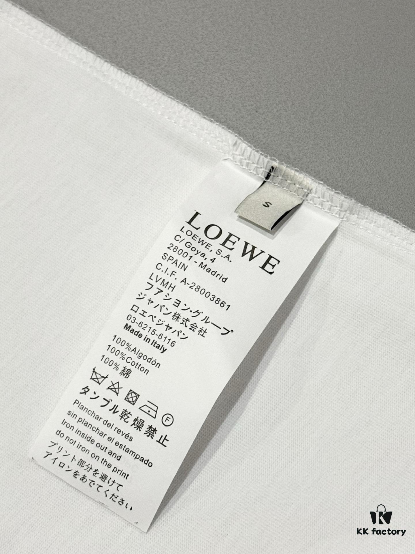 6931a0d0ccd8ab3d7af94b34 High-Quality Loewe 25SS Spring/Summer Collection Loewe x Suna Fujita Collaborative Series Embroidered Round-Neck Short-Sleeve T-Shirt with Contrast Color Logo and Cartoon Rabbit Motif