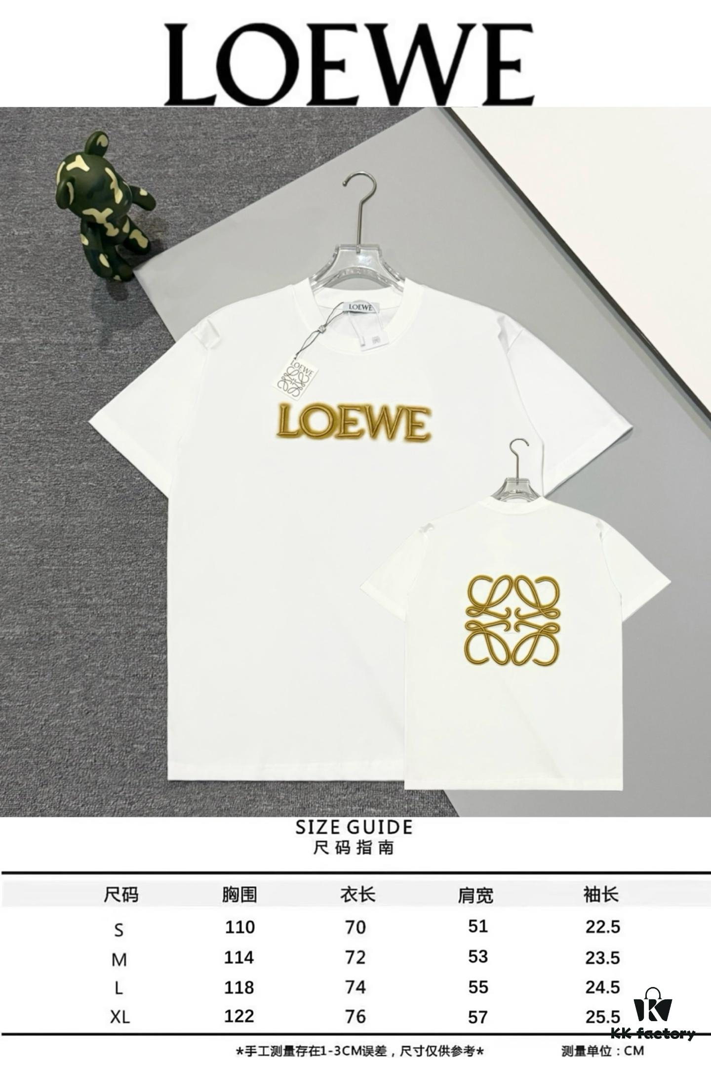 6931a0d2ccd8ab3d7af94b5c High-Quality Loewe 25SS Spring/Summer New Embroidered Logo Crew Neck Short Sleeve T-Shirt, Original Fabric, Celebrity-Inspired Design with Premium Spray-Painted 3D Embroidery, Front and Back Prints, 32-Single 280g Combed Pure Cotton Material, Extremely Comfortable Feel, Stylish Unisex Tee, Three Labels Complete, Not Ordinary Market Version