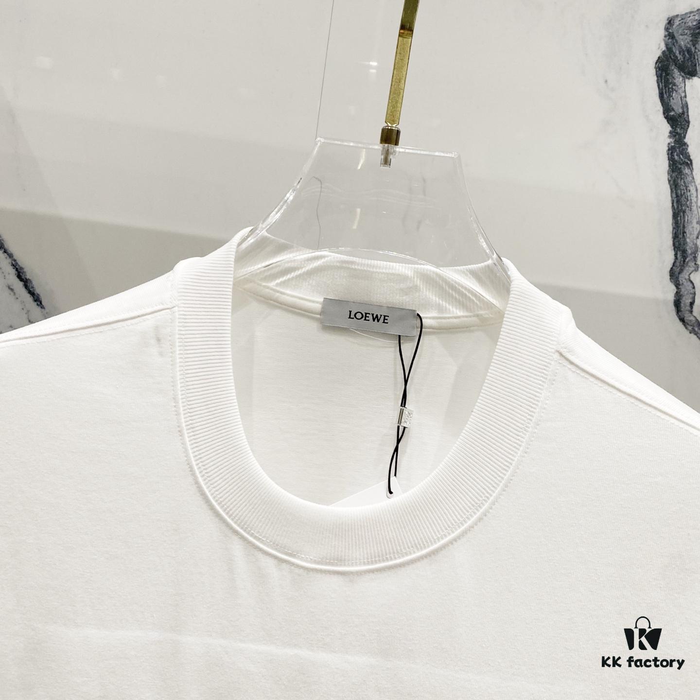 6931a0d3ccd8ab3d7af94b76 LOEWE 320g Crew Neck Short Sleeve T-Shirt with Embroidered Logo
