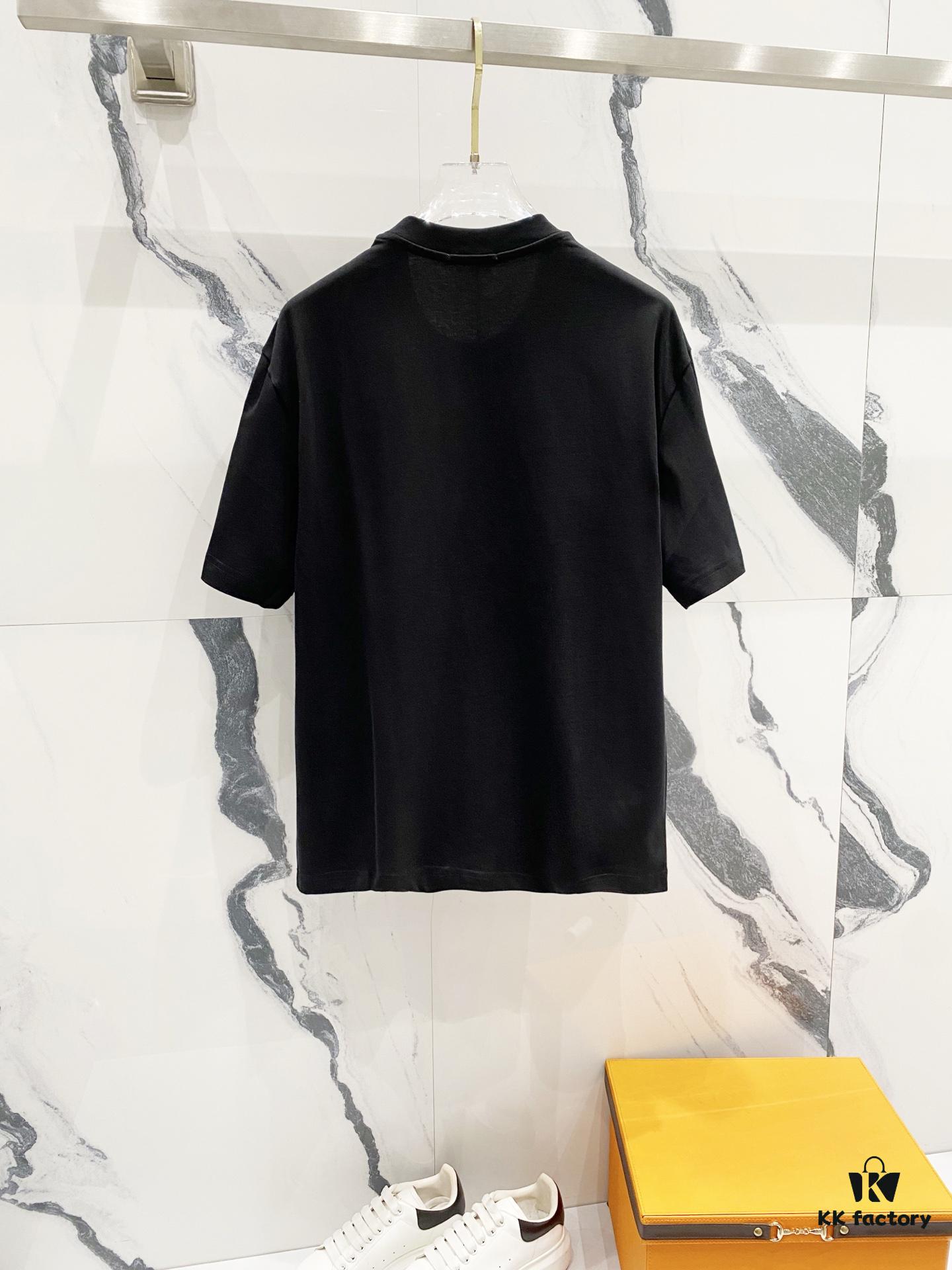 6931a0d3ccd8ab3d7af94b79 LOEWE 320g Crew Neck Short Sleeve T-Shirt, Solid Color with Embroidered Logo on Chest