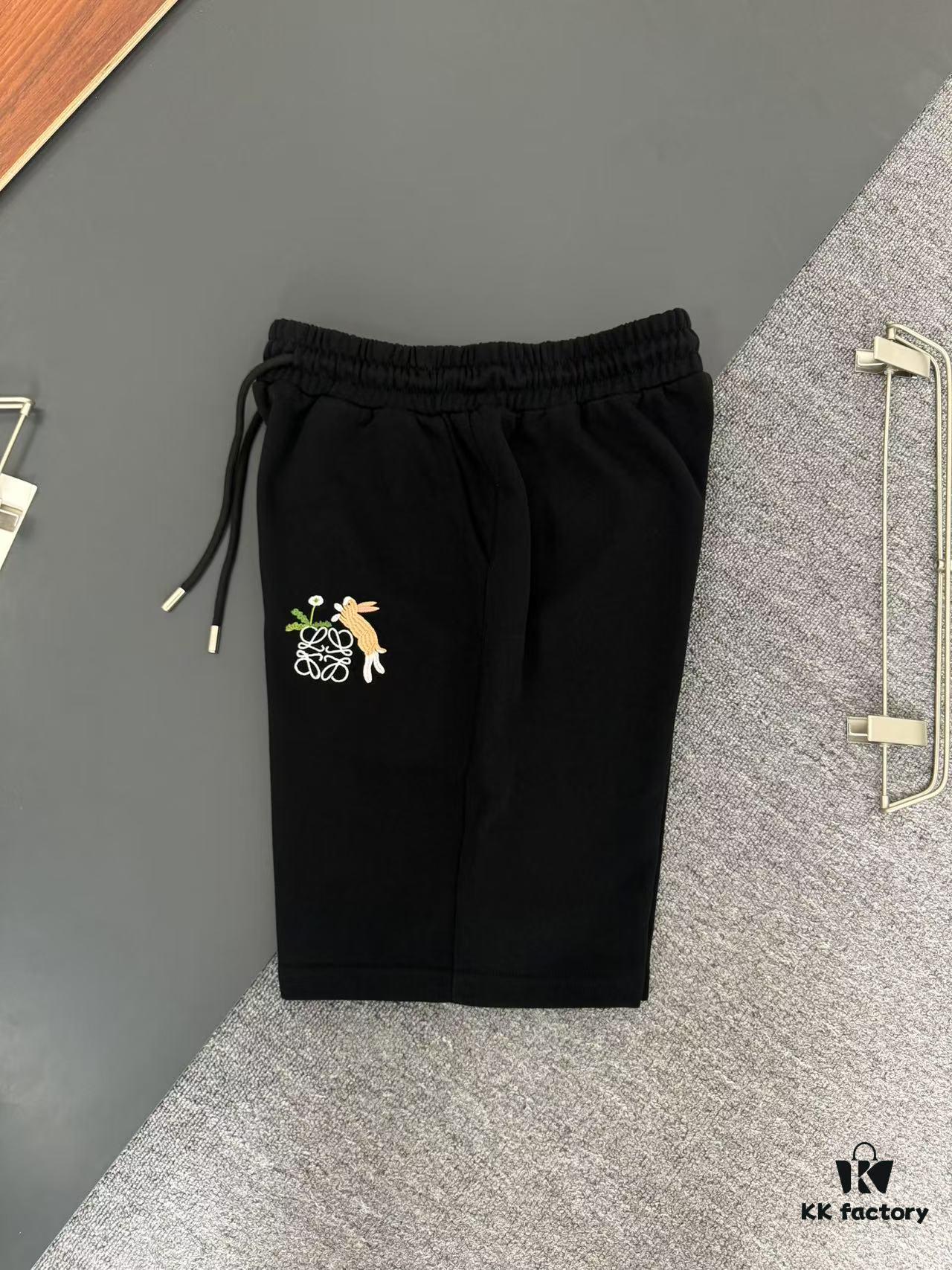 6931a0d4ccd8ab3d7af94b82 LOEWE Lightweight 400g Heavyweight Cotton Loose Embroidered Logo Shorts