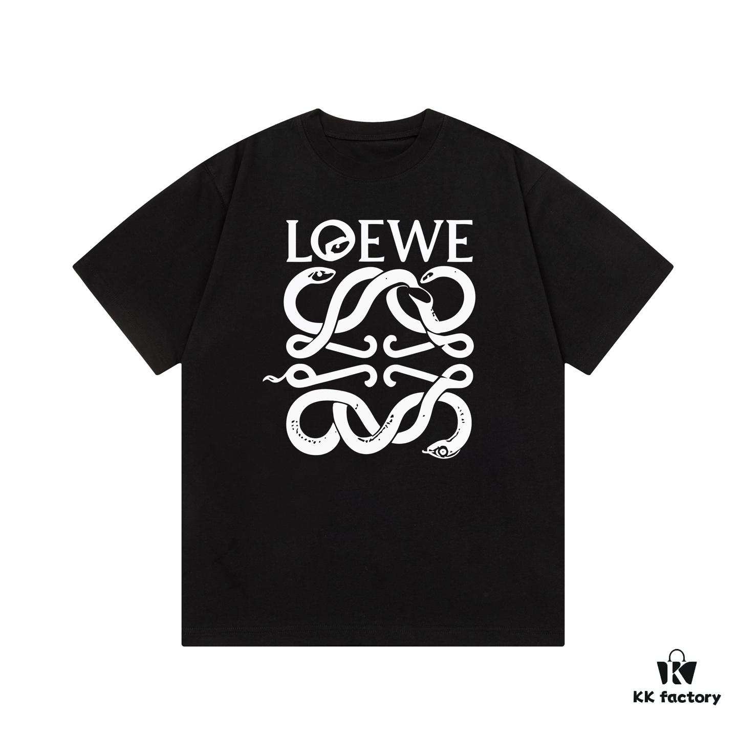 6931a0d4ccd8ab3d7af94b88 LOEWE* Loewe * Relaxed Fit Printed Logo Fashion Round Neck Short Sleeve T-Shirt for Spring and Summer, Unisex Comfortable Cotton Top