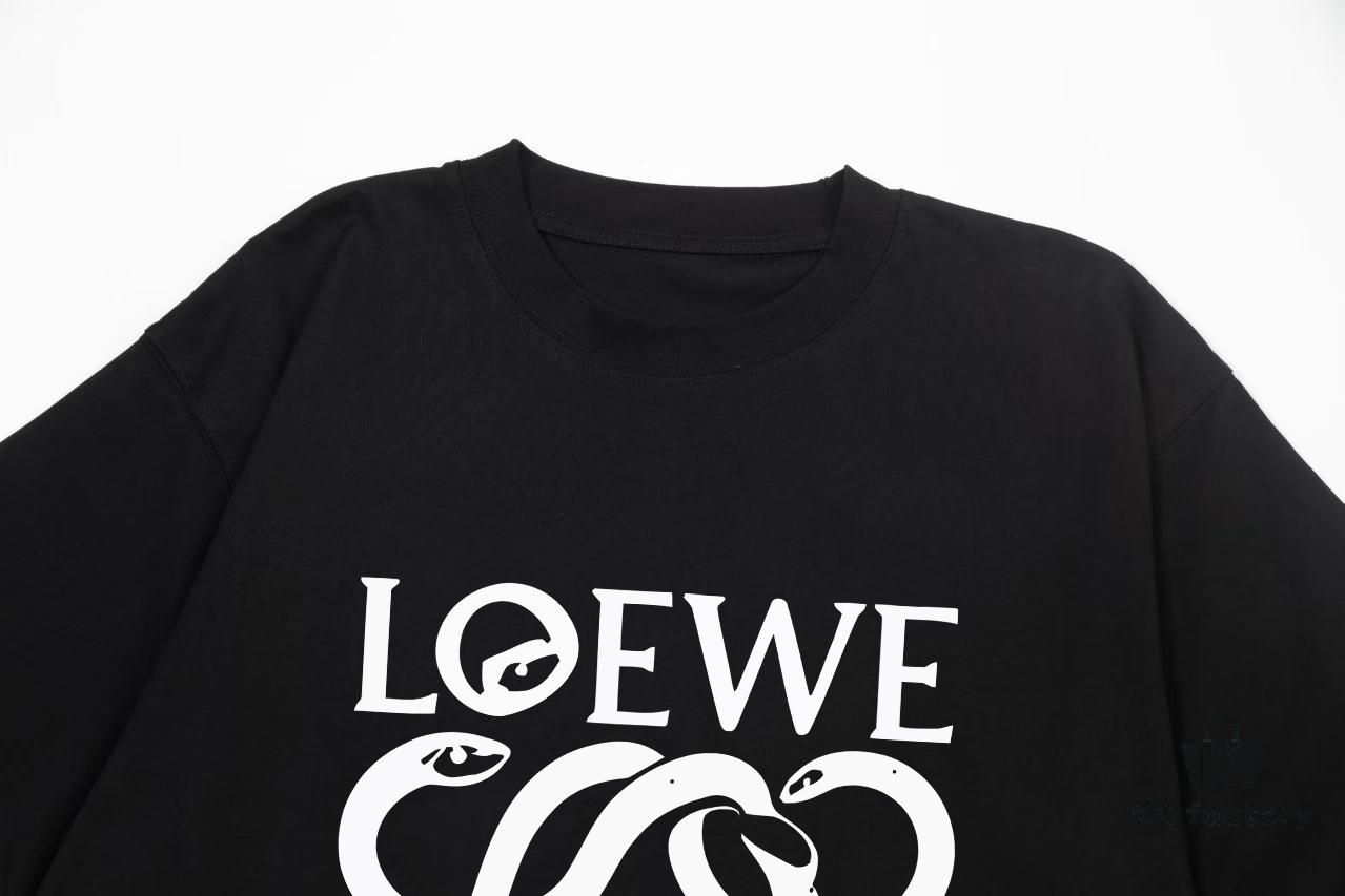 6931a0d4ccd8ab3d7af94b8a LOEWE* Loewe * Relaxed Fit Printed Logo Fashion Round Neck Short Sleeve T-Shirt for Spring and Summer, Unisex Comfortable Cotton Top