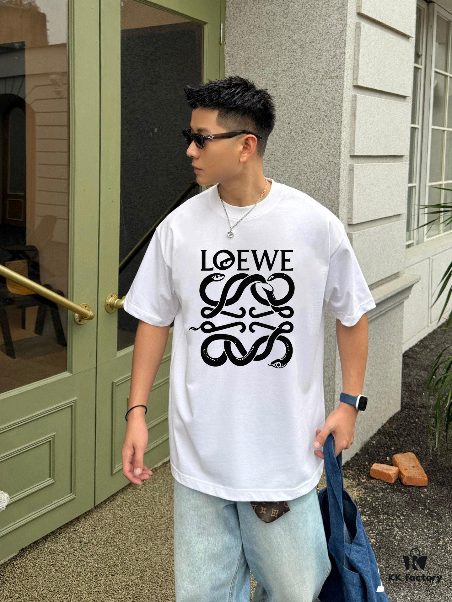 6931a0d5ccd8ab3d7af94b98 LOEWE* Loewe * Loose Fit Printed Logo Design Spring-Summer New Round Neck Fashion Short Sleeve T-Shirt, Comfortable and Stylish Unisex Wear