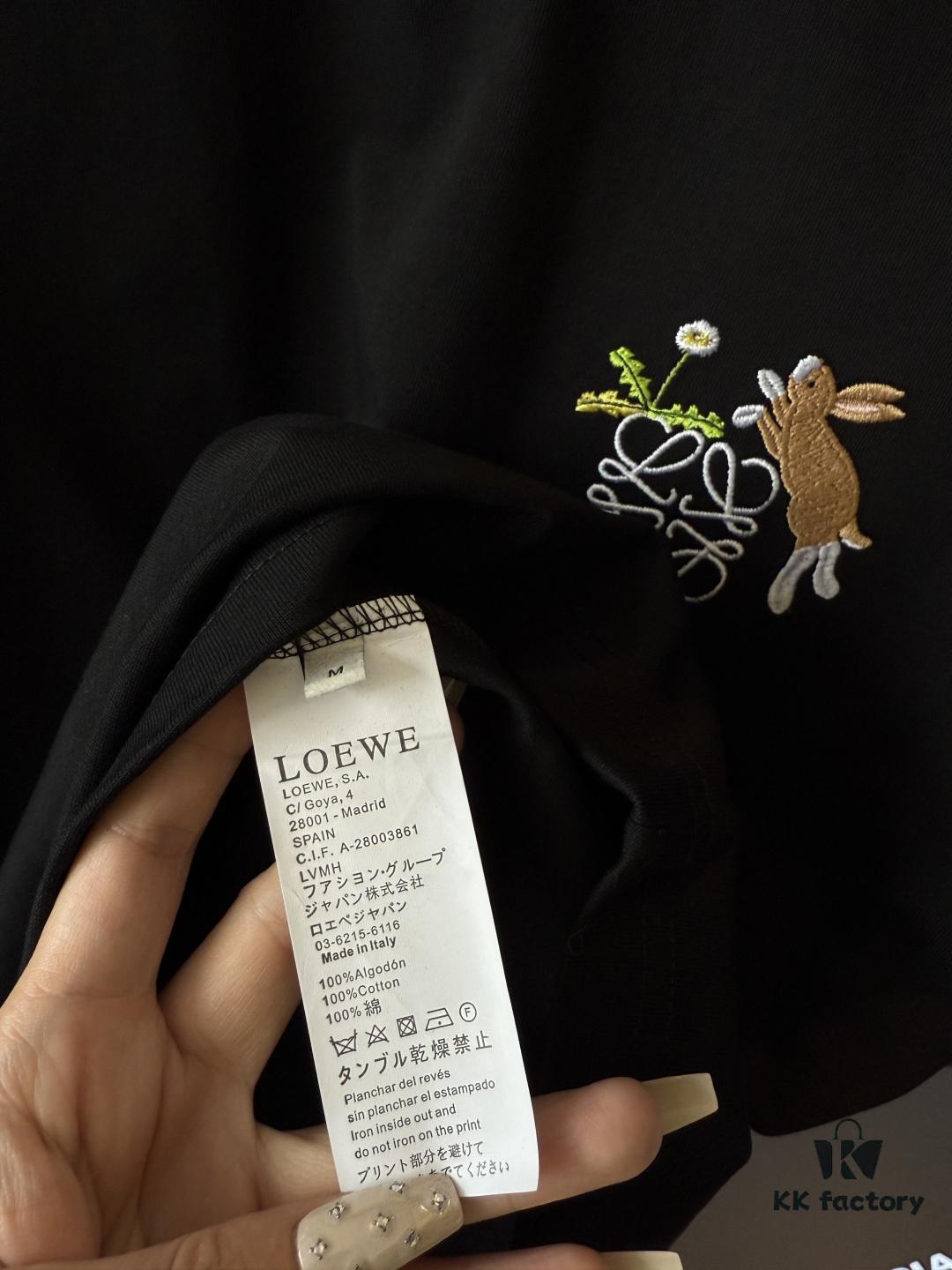 6931a0d7ccd8ab3d7af94bb9 LOEWE X Suna Fujita 25SS Rabbit Embroidered Heavyweight 300g Short Sleeve T-Shirt (Top Version, Distinguished from Standard Stock)