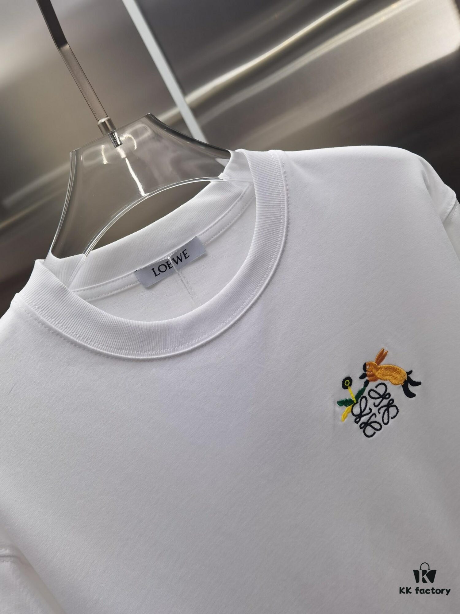6931a0d7ccd8ab3d7af94bc5 Loewe Embroidered Short Sleeve T-Shirt (Top Quality Version, Different from Standard Stock)