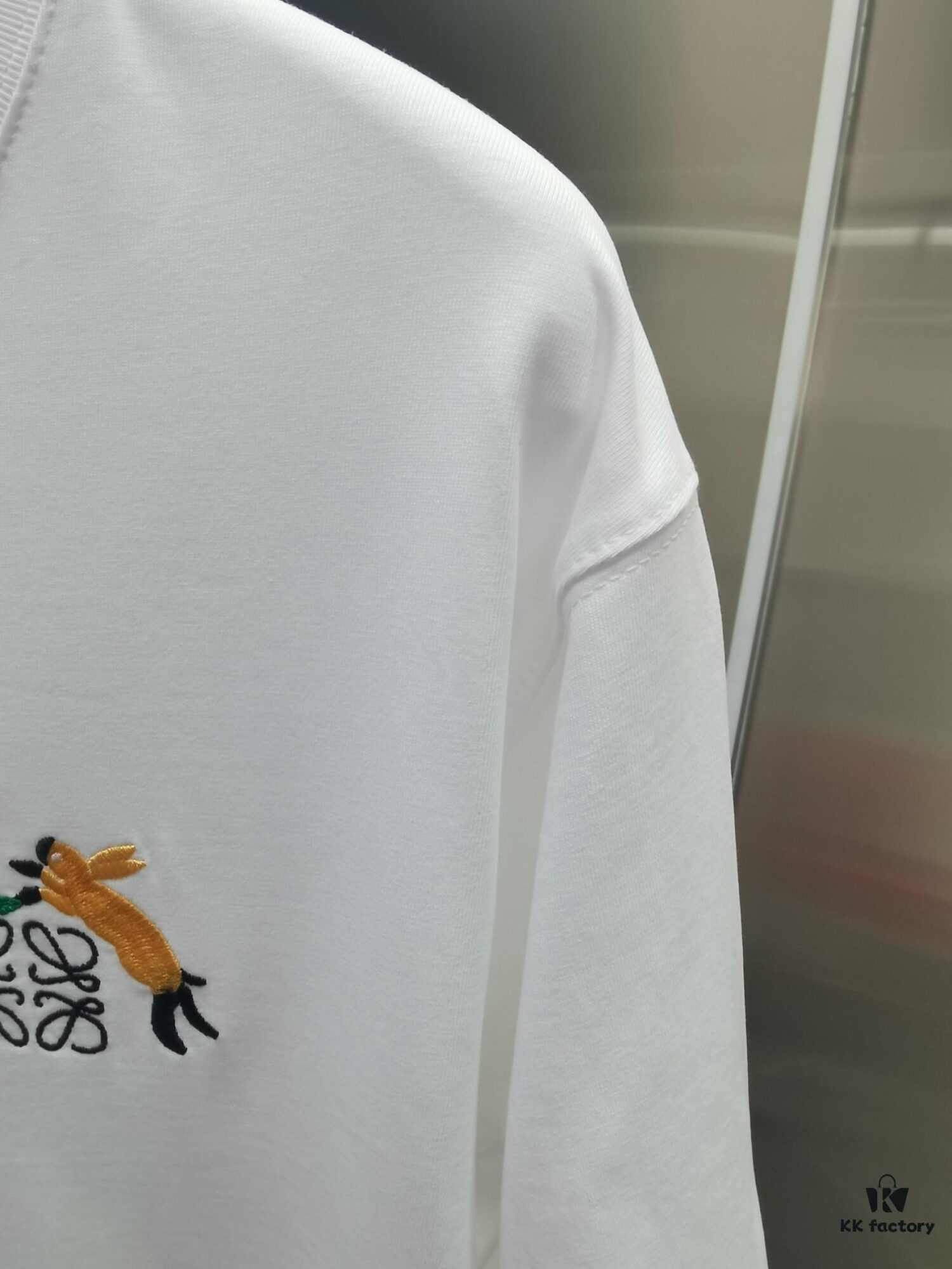 6931a0d7ccd8ab3d7af94bc7 Loewe Embroidered Short Sleeve T-Shirt (Top Quality Version, Different from Standard Stock)