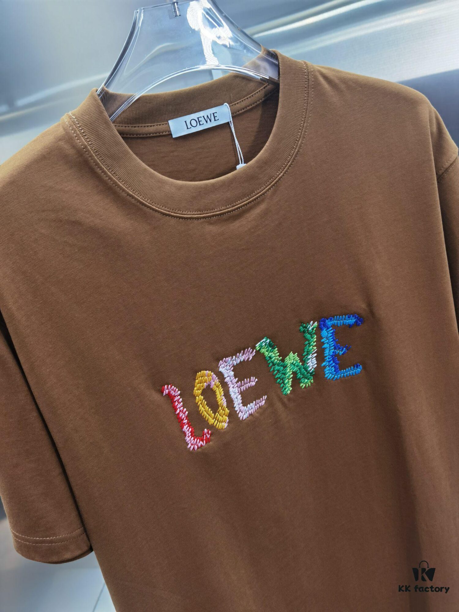 6931a0d8ccd8ab3d7af94bd1 Loewe Embroidered Short Sleeve T-Shirt (Top Quality Version, Distinct from Standard)