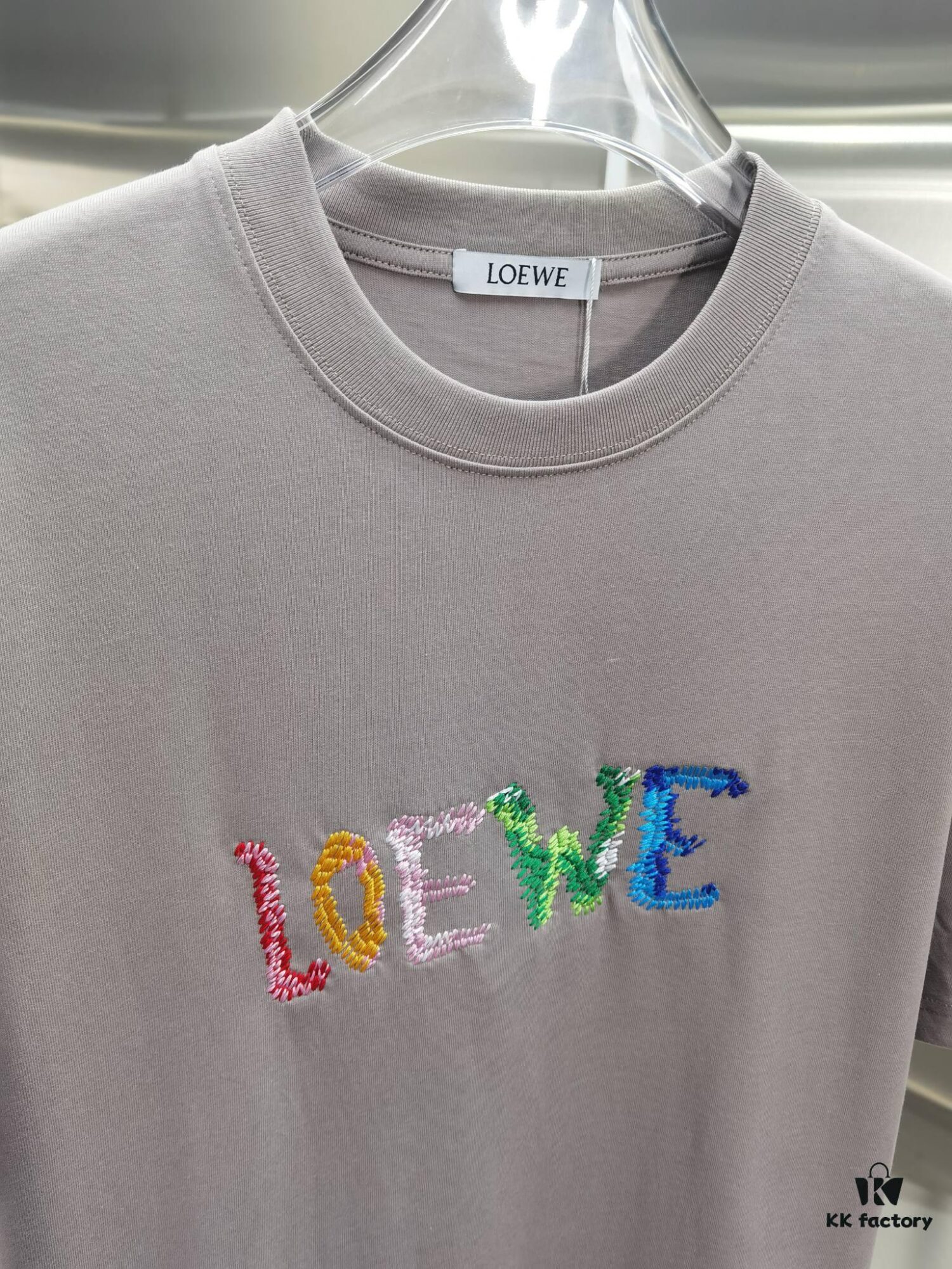 6931a0d8ccd8ab3d7af94bd6 Loewe Embroidered Short Sleeve T-Shirt (Top Quality Version, Different from Common Stock)