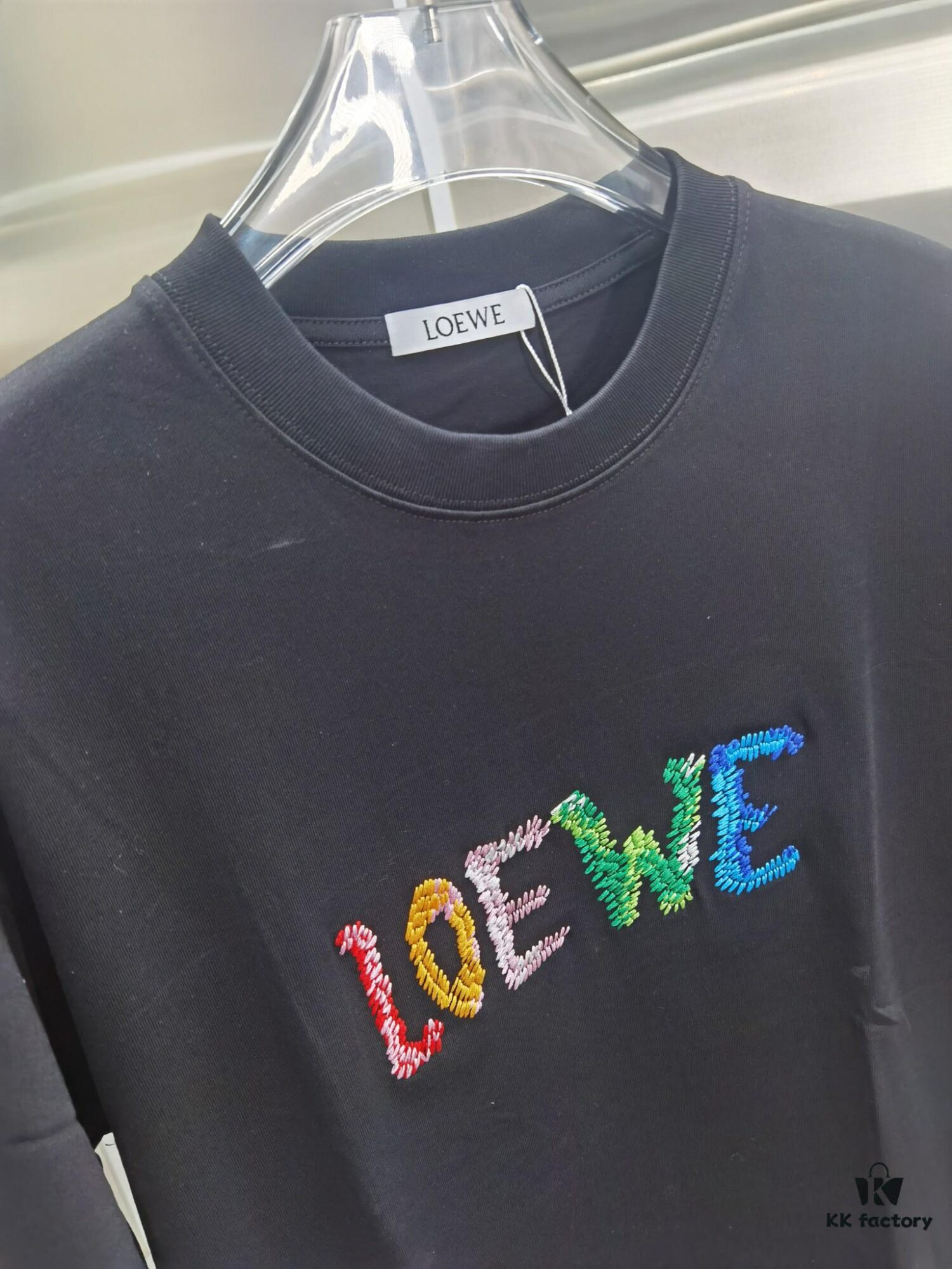 Loewe Embroidered Short Sleeve T-Shirt (Premium Embroidery Version, Distinct from Standard Stock) Unisex Design