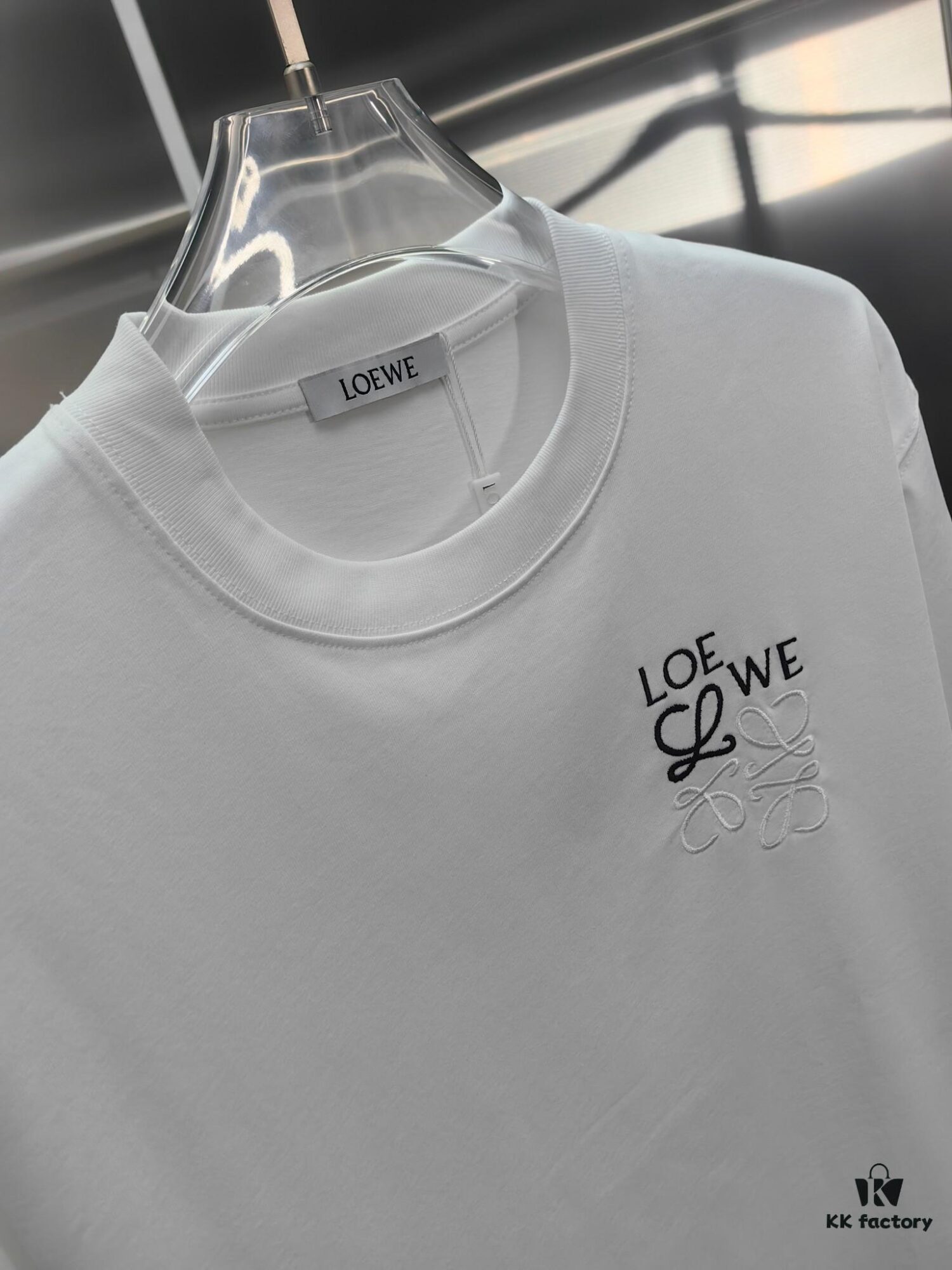 6931a0d9ccd8ab3d7af94be9 Loewe Embroidered Short Sleeve T-Shirt (Top Quality Version, Distinct from Standard)