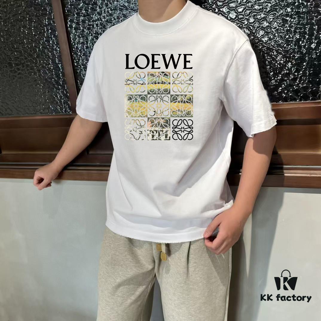 6931a0ddccd8ab3d7af94c21 LOE Loewe 25SS Master-Designed Brand New Printed Round-Neck Short-Sleeve T-Shirt