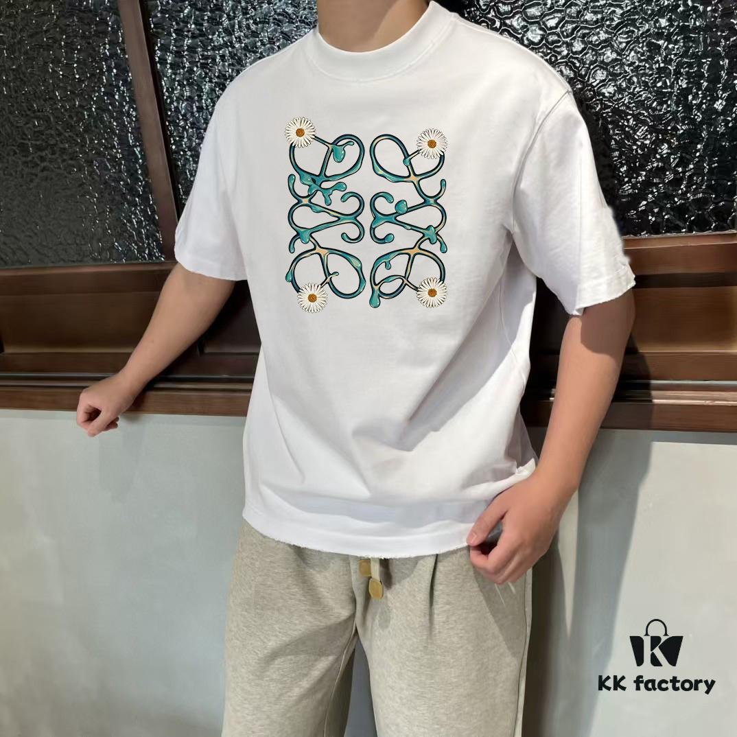 6931a0e3ccd8ab3d7af94c41 LOE Loewe 25SS Master-Designed Branded Printed Round-Neck Short-Sleeve T-Shirt, Spring/Summer New Arrival, OS Drop-Shoulder Fit, 300g Pure Cotton, Stylish and Unique, Extremely Versatile