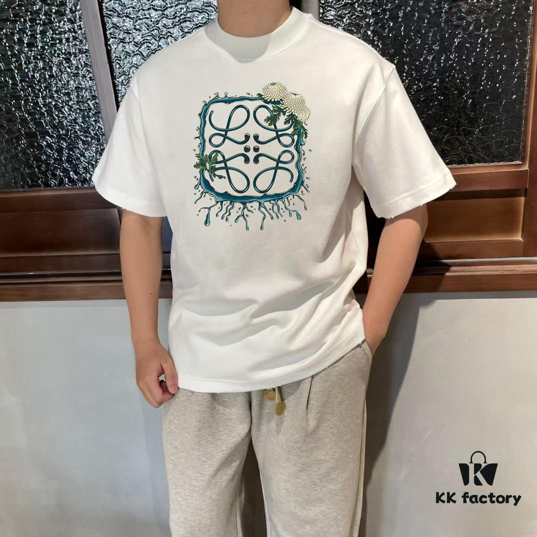 LOE Loewe 25SS Master-Designed New Arrival Printed Round-Neck Short-Sleeve T-Shirt