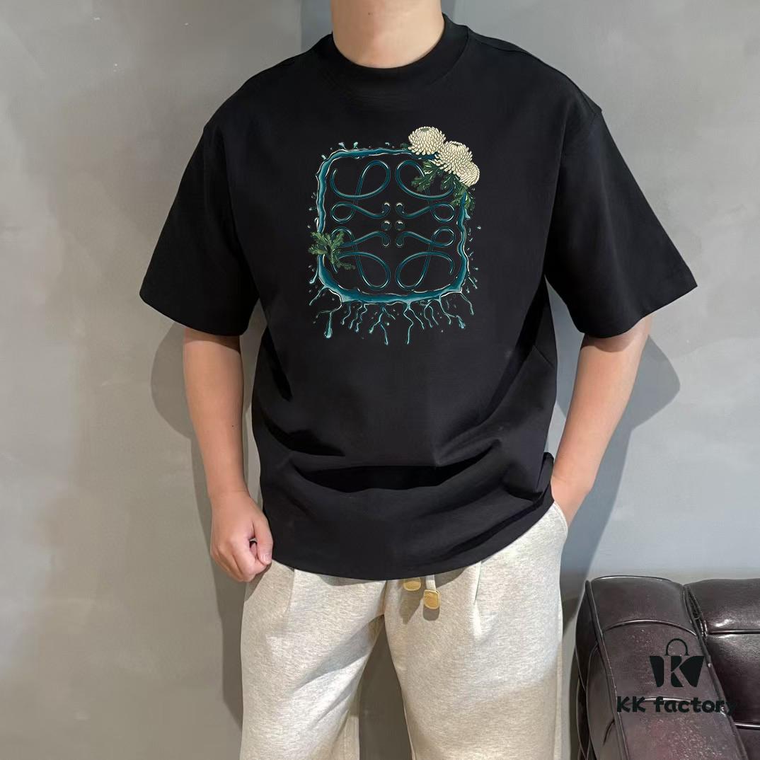 6931a0e6ccd8ab3d7af94c54 LOE Loewe 25SS Master-Designed Brand New Printed Round-Neck Short-Sleeve T-Shirt