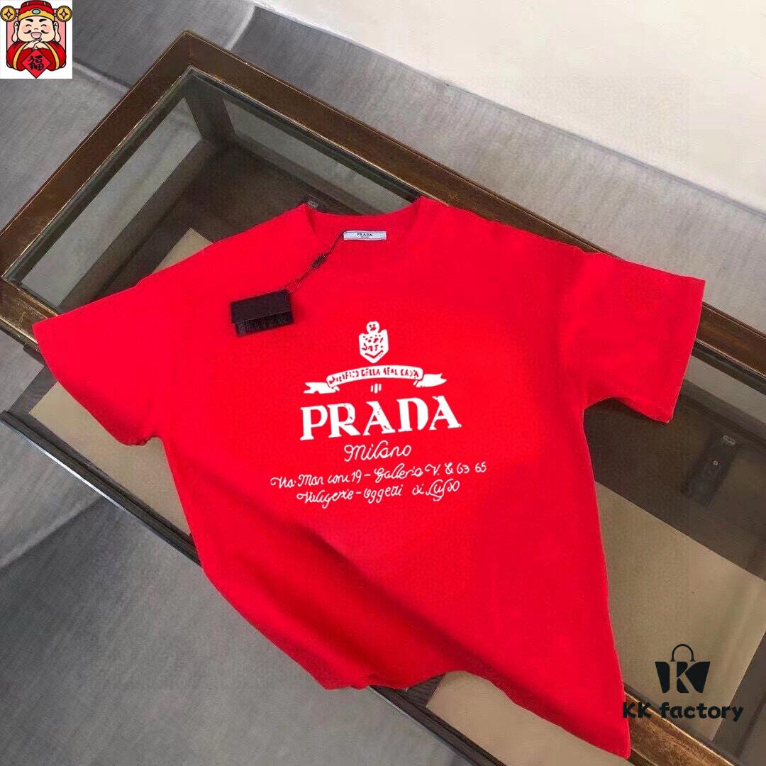 6931a0eaccd8ab3d7af94c80 PRADA Men's Casual Short-Sleeve T-Shirt, 2025 Spring/Summer New Arrival, Premium Logo Design, Imported Silk-Cotton Fabric, Stylish and Versatile for All Occasions