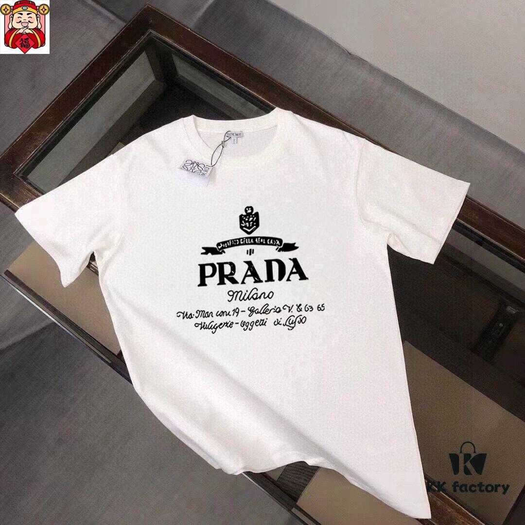 6931a0eaccd8ab3d7af94c84 PRADA Men's Casual Short-Sleeve T-Shirt, 2025 Spring/Summer New Arrival, Premium Logo Design, Imported Silk-Cotton Fabric, Stylish and Versatile for All Occasions