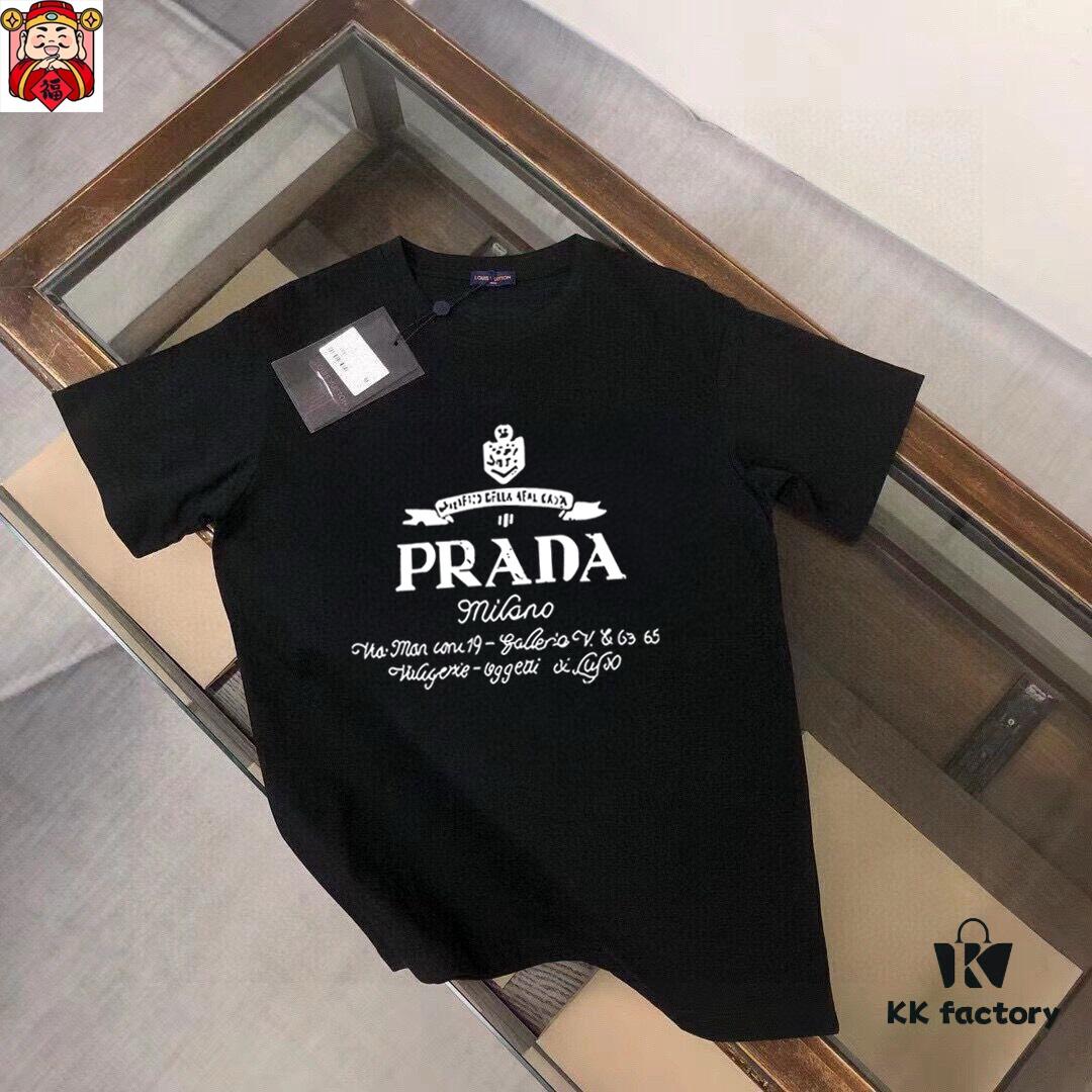 6931a0eaccd8ab3d7af94c85 PRADA Men's Casual Short-Sleeve T-Shirt, 2025 Spring/Summer New Arrival, Premium Logo Design, Imported Silk-Cotton Fabric, Stylish and Versatile for All Occasions