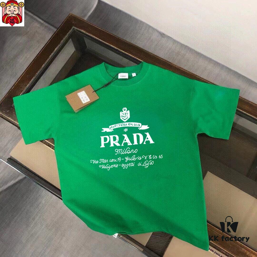 6931a0eaccd8ab3d7af94c86 PRADA Men's Casual Short-Sleeve T-Shirt, 2025 Spring/Summer New Arrival, Premium Logo Design, Imported Silk-Cotton Fabric, Stylish and Versatile for All Occasions