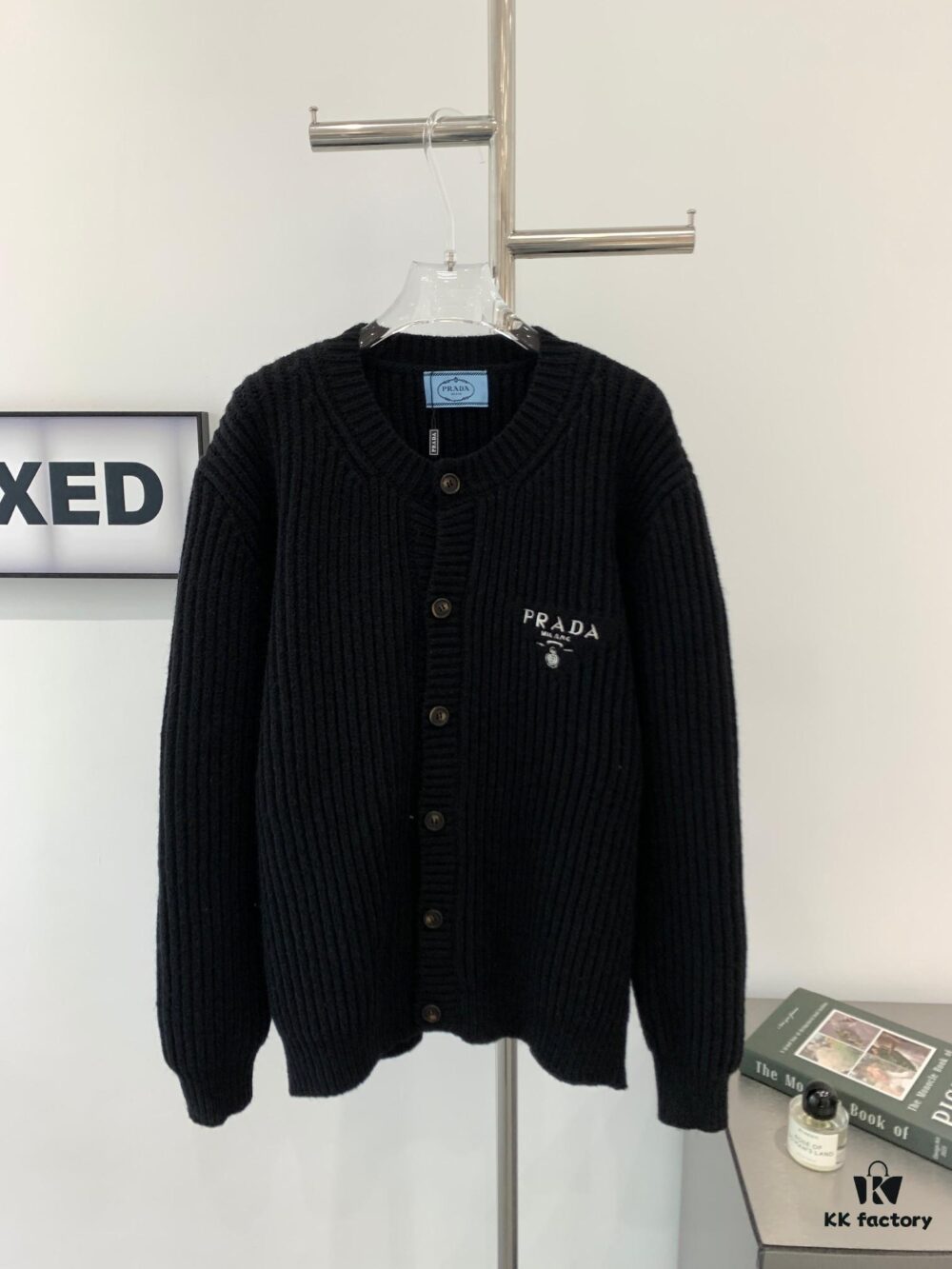 6931a0eeccd8ab3d7af94cd1 New PRADA Coarse Knit Wool Cardigan Unisex